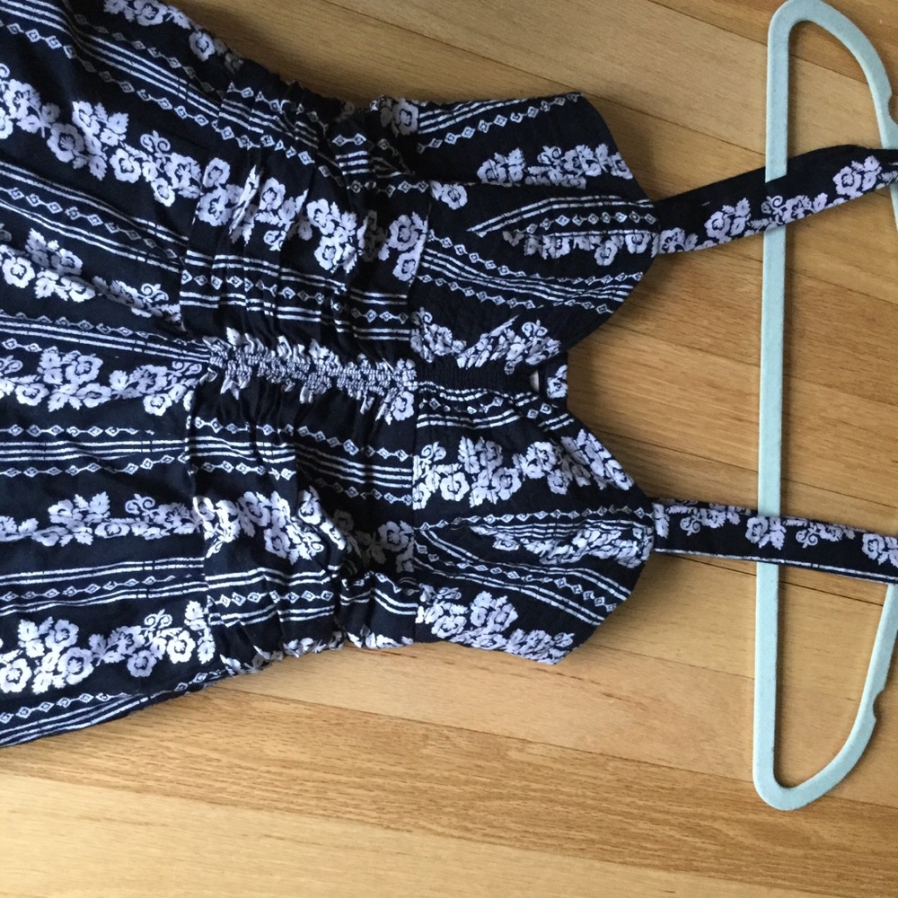 ROMPER- black floral long pants flowy